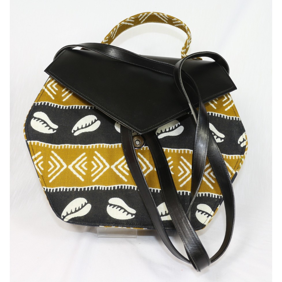 Petit Sac Bandoulière Vintage En Fausse Fourrure Marron Et Skaï - Occasion Bon état